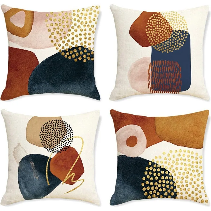 Diwzbyn Kissenbezüge 4er Set Kunst Outdoor Kissenbezug 45x45cm Dekokissen Gartenkissen, (4 Stück), ästhetische Deko für Couch und Wohnraum