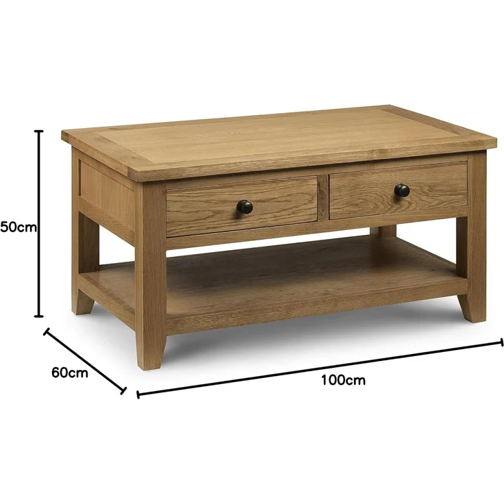 Julian Bowen Astoria Couchtisch, Eiche, Height: 50, Width: 100, Depth: 60cm – Bild 3