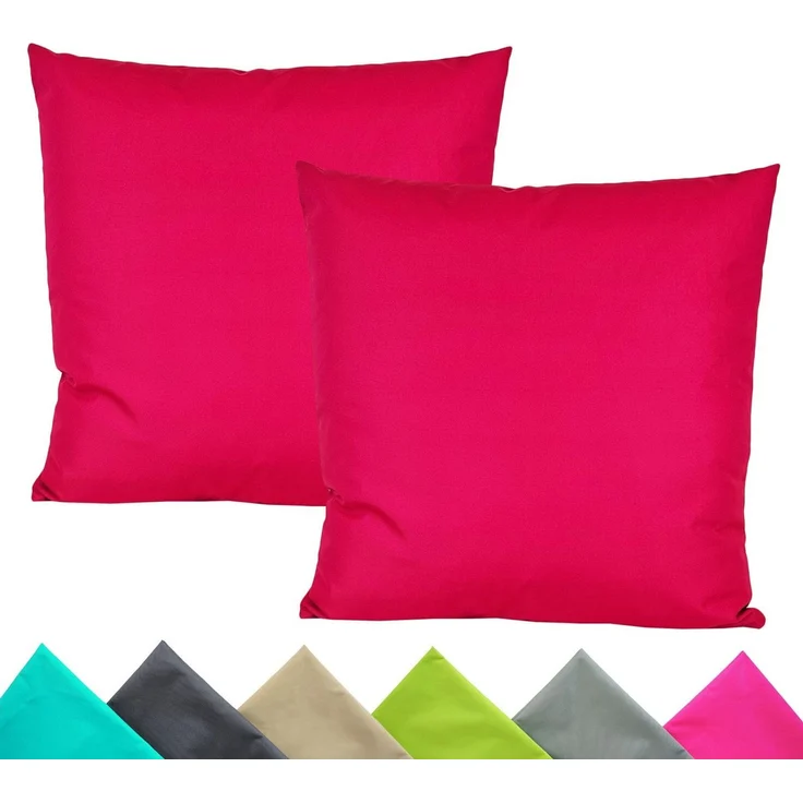 JACK Kissenbezüge 2er Set 40x40 cm Outdoor Wasserfest, (2 Stück), 2x Kissenhülle, strapazierfähig, wasserabweisend, Innen & Außen – Bild 2