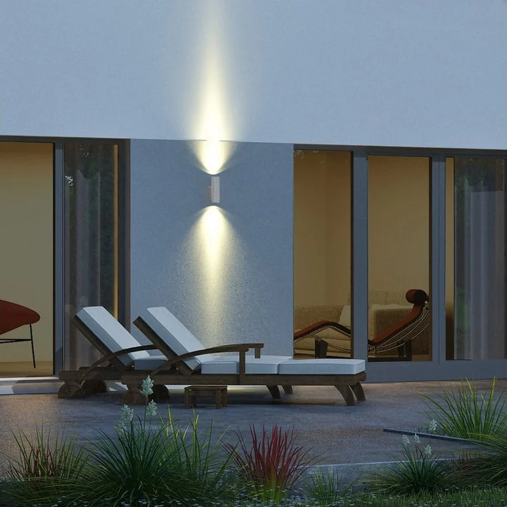 SSC-LUXon LED Außen-Wandleuchte LED Wandleuchte TIRA Edelstahl Up & Down IP44 Aussenleuchte, Warmweiß – Bild 3