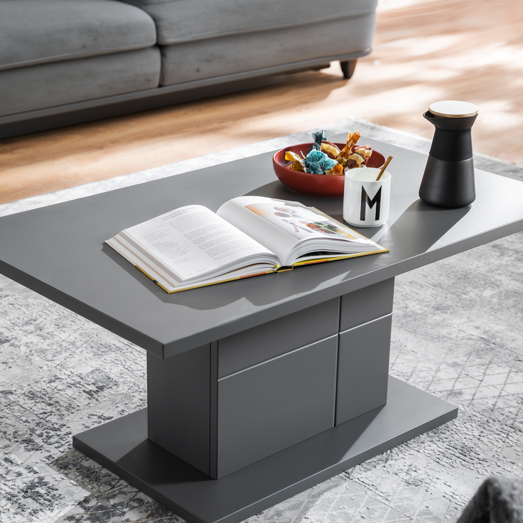 Wohn Schick MAGON Couchtisch 55x95,Front/Korpus: Royal grau,Gestell: Royal grau - H 45 cm x T 55 cm x B 95 cm – Bild 4