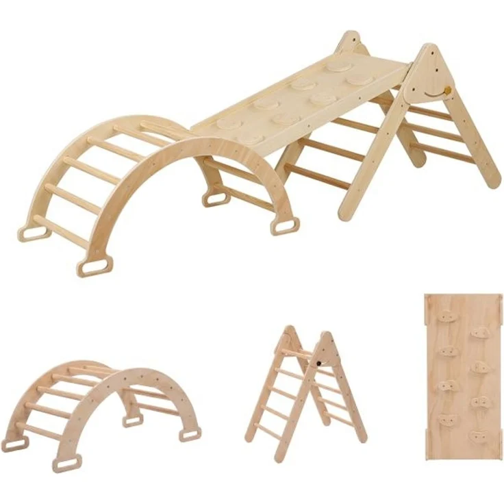 Relaxdays 3 in 1 Kletterdreieck aus Holz – Bild 9