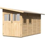 Karibu Gartenhaus Wandlitz 4 Anlehnhaus 19mm naturbelassen