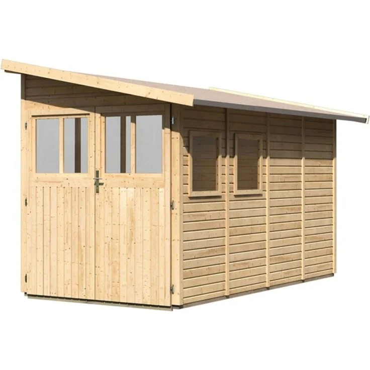Karibu Gartenhaus Wandlitz 4 Anlehnhaus 19mm naturbelassen – Bild 1