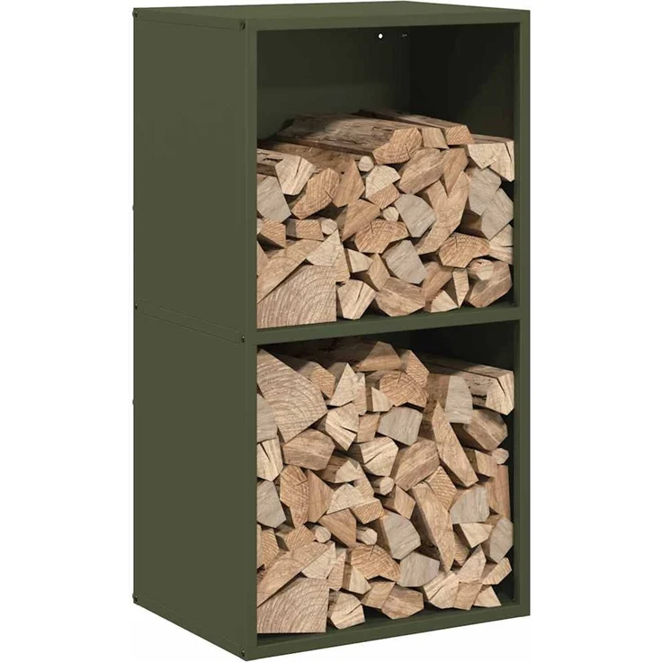 vidaXL Brennholzregal Olivgrün 40x30x75 cm Kaltgewalzter Stahl 864194 – Bild 3