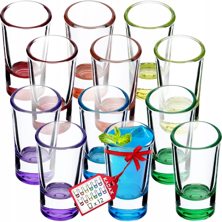 KADAX Glas für Wodka Shots 28 ml Bunt 12 Stk – Bild 1