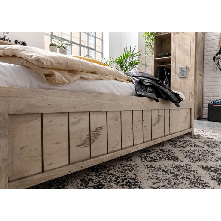 Bett Mango 160x200x105 whitewash lackiert RAILWAY #373 – Bild 6