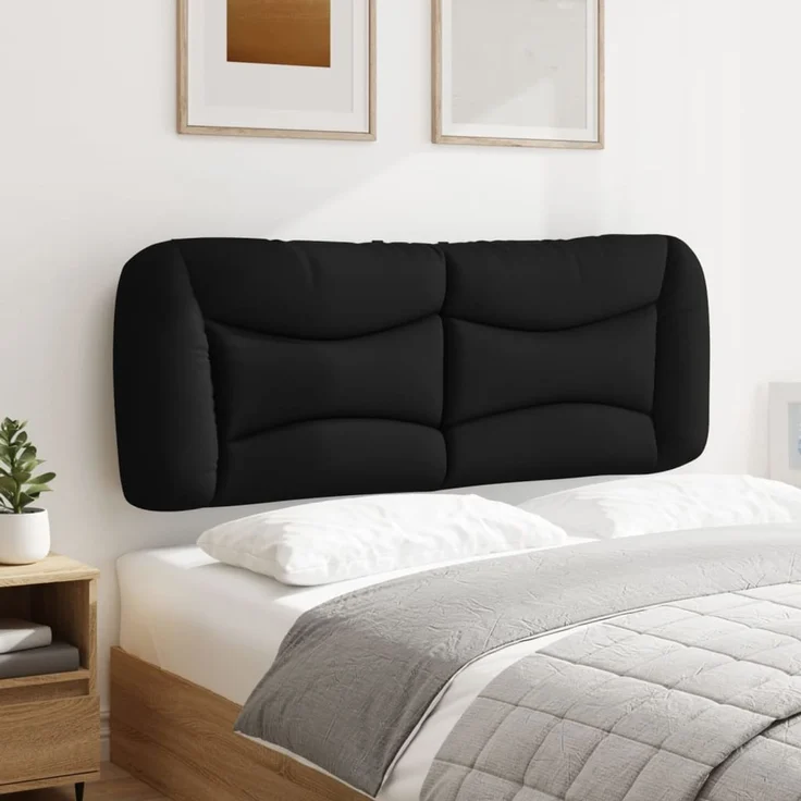 vidaXL Kopfteil-Kissen Schwarz 140 cm Stoff 374578 – Bild 4