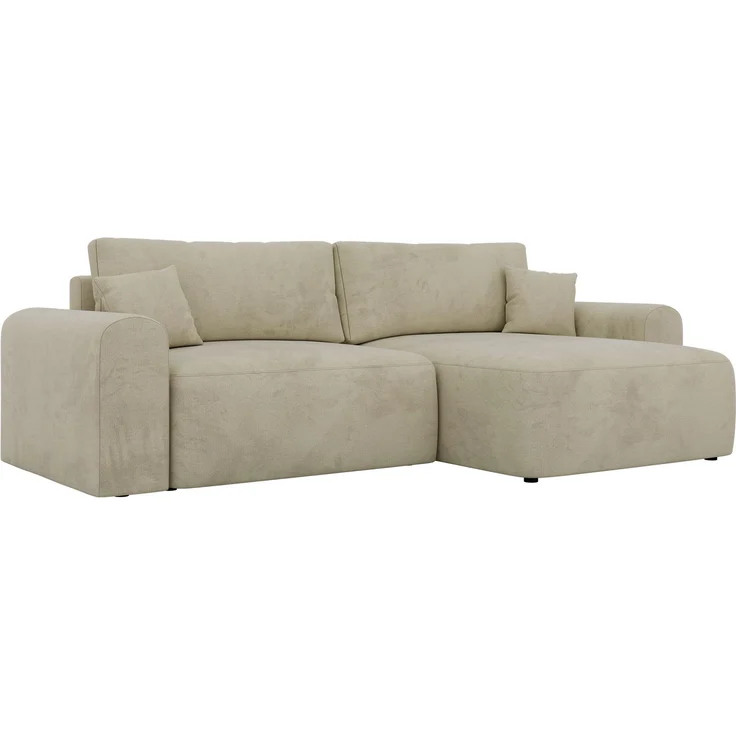 Ecksofa NEKSON L mit Schlaffunktion, L-förmiges Schlafsofa, DL-Mechanismus, mit Stauraum, Schlafsofa - Beige Velvet – Bild 9