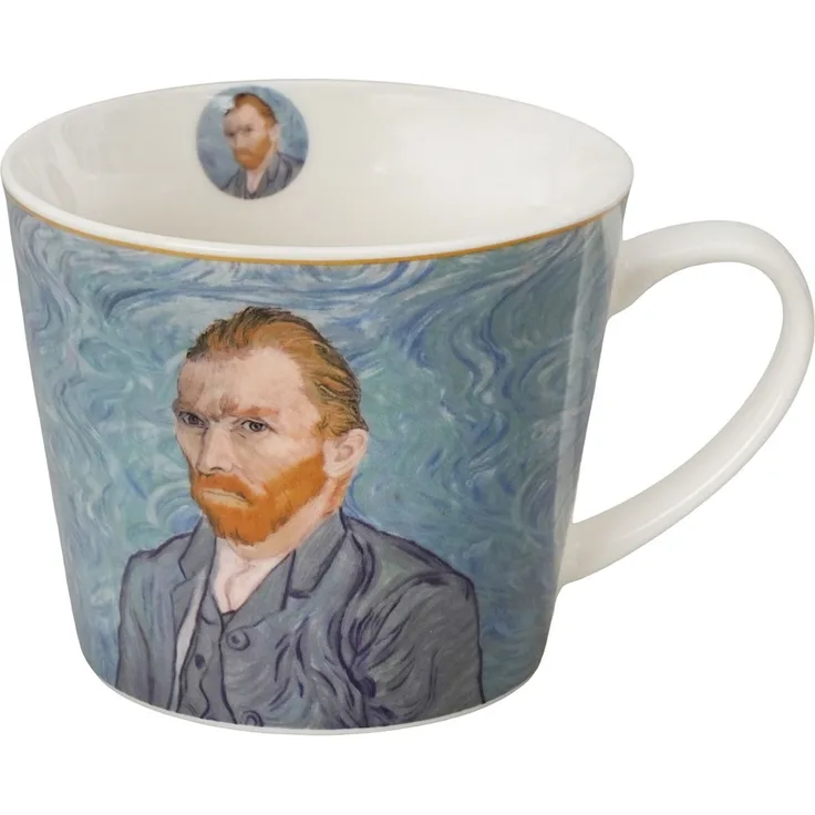 DUO ART GALLERY Becher 600 ml PORTRAIT OF Van Gogh, New Bone China Porzellan