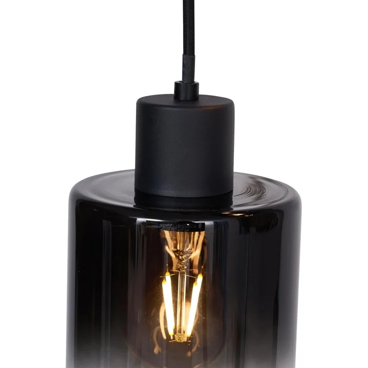 Qazqa Pendelleuchte Dame, ohne Leuchtmittel, E27, Schwarz, Modern, Glas, 3-flammig – Bild 5