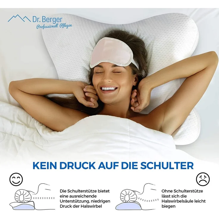 Dr. Berger Kopfkissen Schmetterlings-Kissen, Vorbeugung von Nackenschmerzen, für Allergiker geeignet – Bild 3