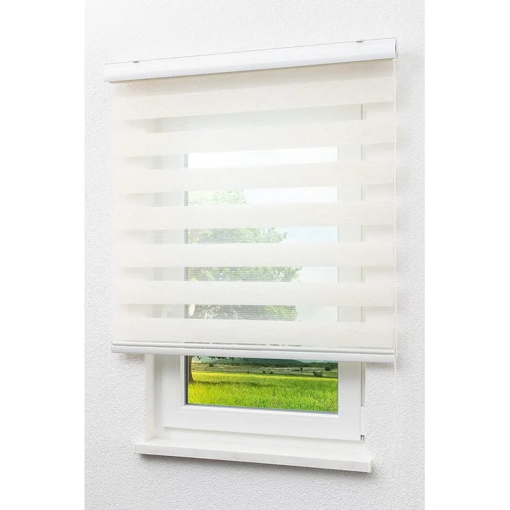 Lysel - Qualitätsdoppelrollo Leinen, (B x H) 170cm x 175cm in beige/Leinen