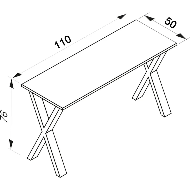 VCM Esstisch Xona 916792 Silber / Sonoma-Eiche H. 76 x B. 110 x T. 50 cm – Bild 3