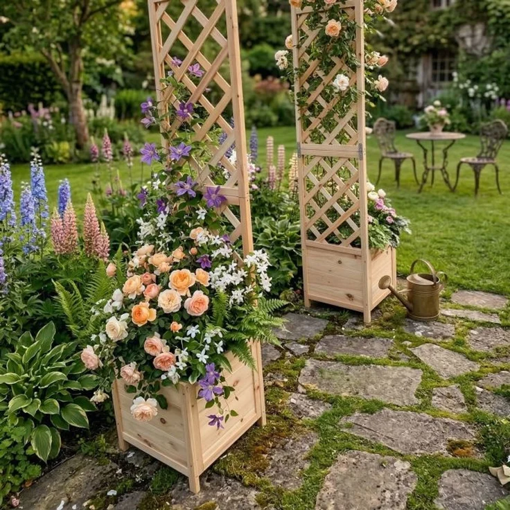 Relaxdays Rosenbogen mit Pflanzkübeln – Bild 5