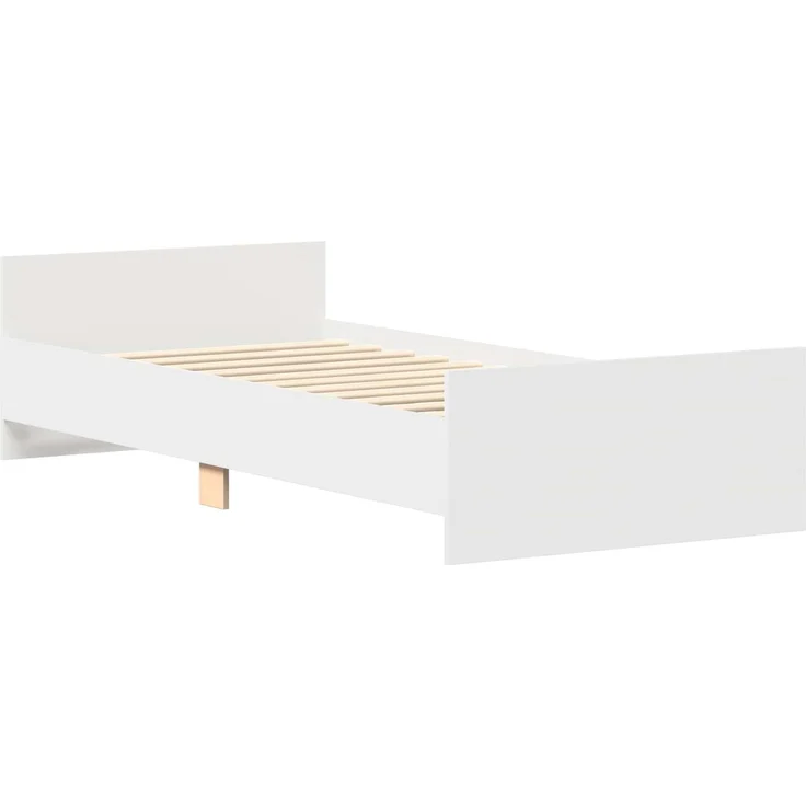 vidaXL Bettgestell mit Kopfteil Weiß 80 x 200 cm Holzwerkstoff 8009027 – Bild 3