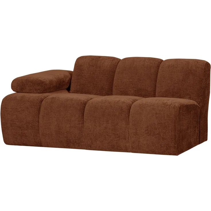 Modulsofa Mojo Flachcord 1,5er Arm-Links, Rostbraun