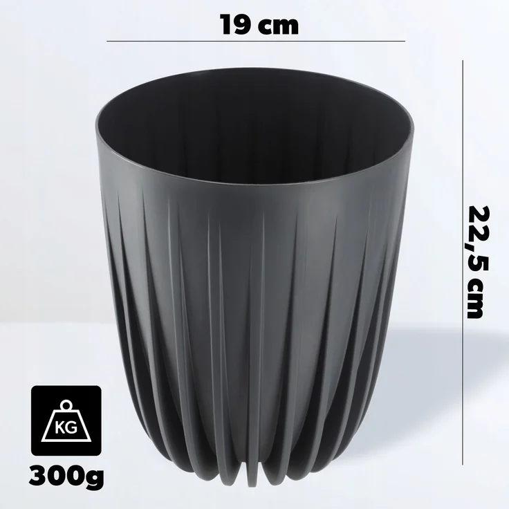 KADAX Blumentopf Eco Cover + Einsatz in Anthrazit 19x22,5 cm – Bild 2