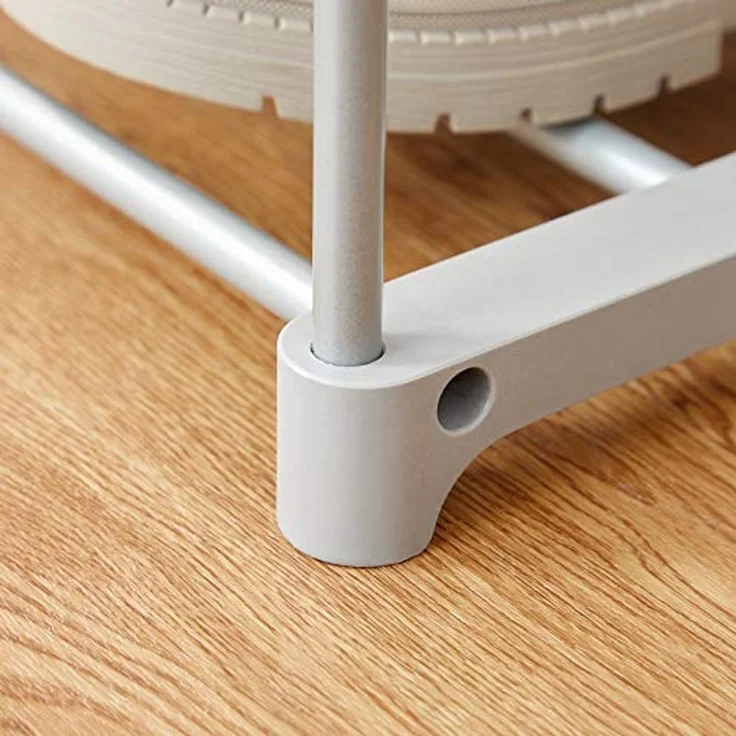 Songmics Schuhregal mit 5 Ebenen, offener Schuhschrank hoch, Schuhständer schmal, Schuhaufbewahrung, aus Metall, platzsparend, für Ankleidezimmer, Flur, 30 x 45 x 89,5 cm, grau LSA005G02 – Bild 4