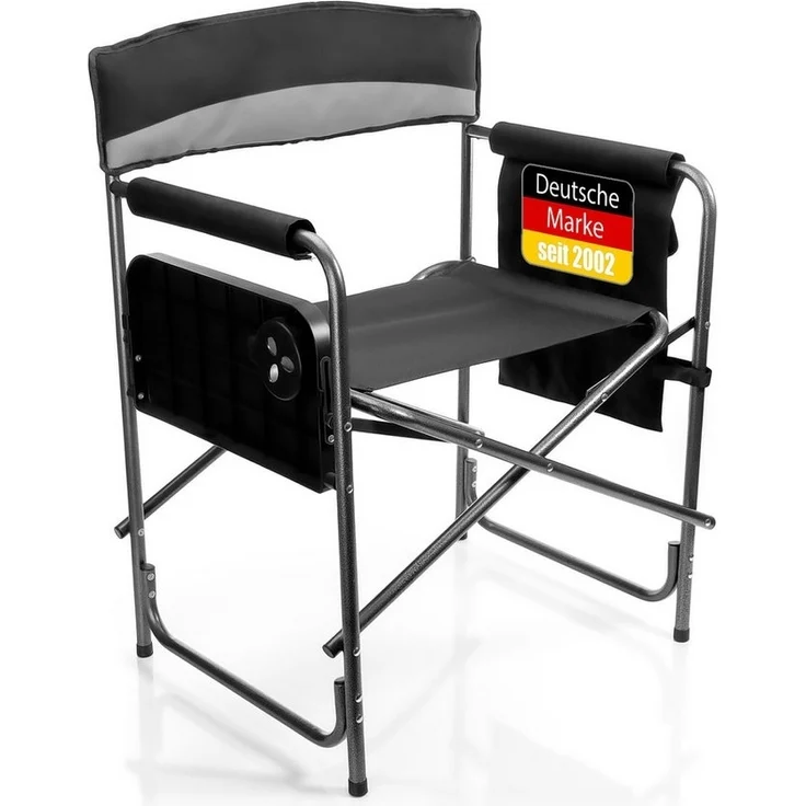 BigDean Campingstuhl Klappstuhl belastbar bis 150kg mit Klapptisch – mit Getränkehalter (Packung, 1 St), 150kg Belastbar, Getränkehalter, Seitentasche – Bild 1
