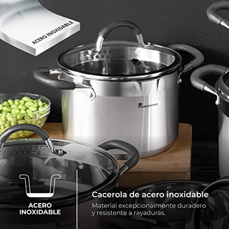 Dauerkochtopf Masterpro BGMP-1505-BK Edelstahl 4 L 10 L – Bild 5