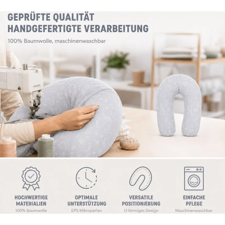 Fillikid Stillkissen Stillkissen EPS Mikroperlen 190 cm Exklusiv – Bild 6