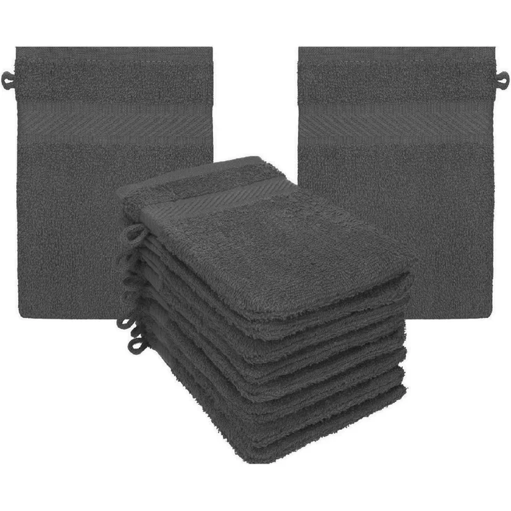 Betz Waschhandschuh 10 Stück Waschhandschuhe Palermo Frottee Größe 16 x 21 cm – Bild 1