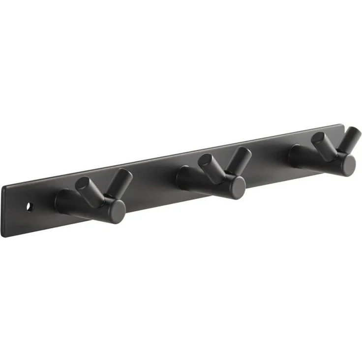 SO-TECH® Hakenleiste Blackline CORA V schwarz pulverbeschichtet, (1 St), Länge 257 mm mit 3 Haken – Bild 1