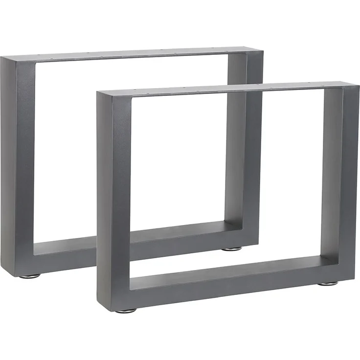 Tischuntergestell 64x40 cm Möbelfüße Grau Tischbeine Industrie Bankkufen Stahl – Bild 1
