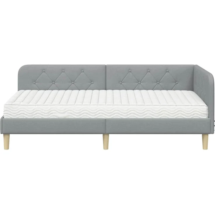 vidaXL Eckbettgestell Hellgrau 100 x 200 cm Stoff 3394125 – Bild 4