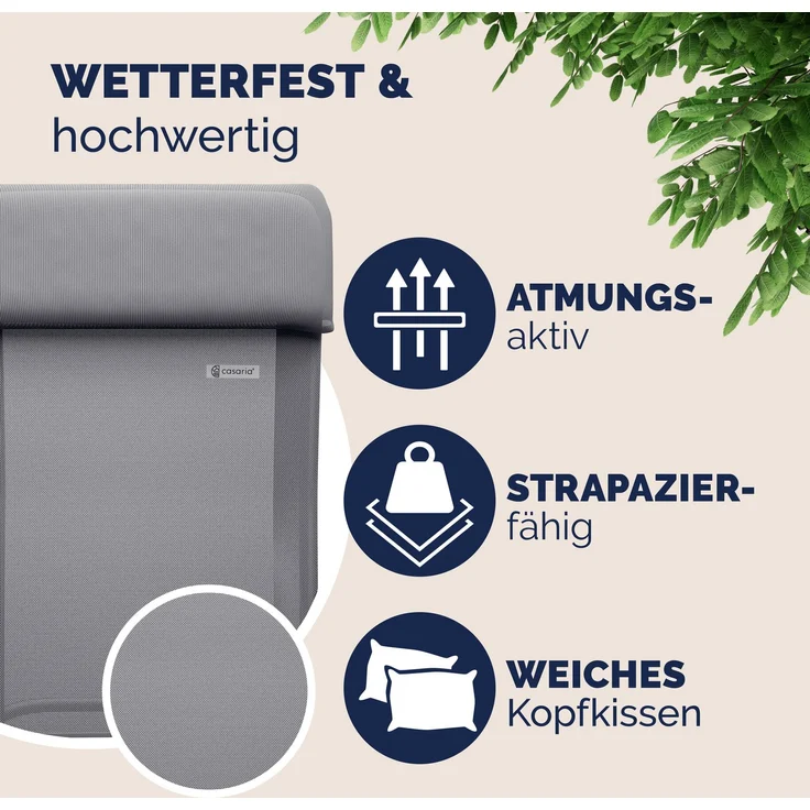 Casaria Alu Gartenstuhl Klappbar Grau 2er Set – Bild 5