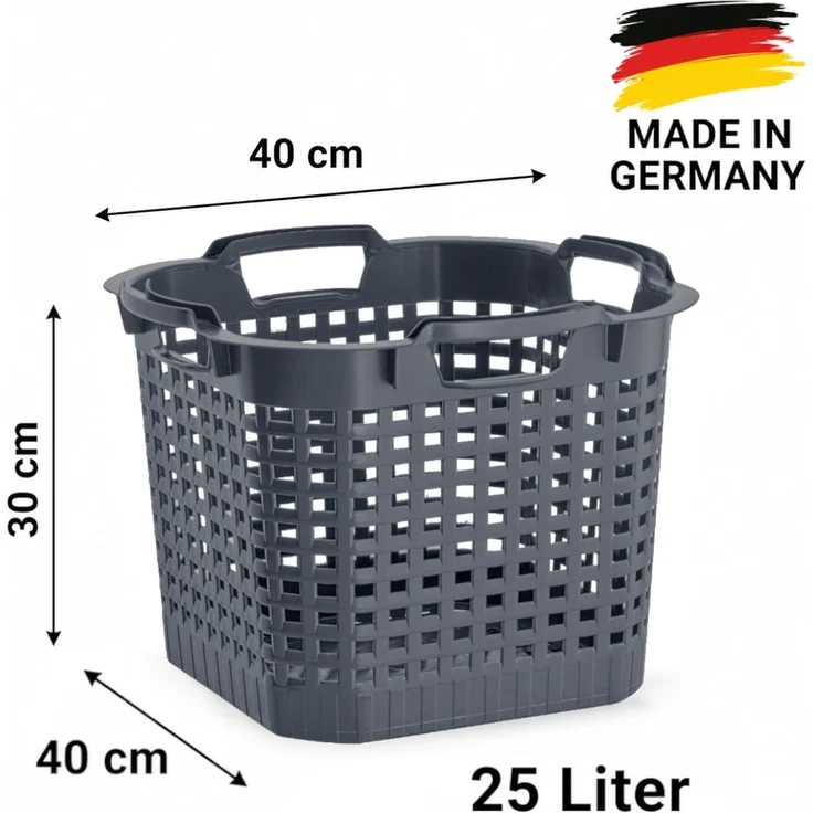 Erntekörbe Gartenkorb 25L Lebensmittelecht Obstkorb 40x30cm ineinander & übereinander stapelbar | Made in Germany als Obstkorb, Laubkorb und vielseitiger Erntekorb – Bild 3