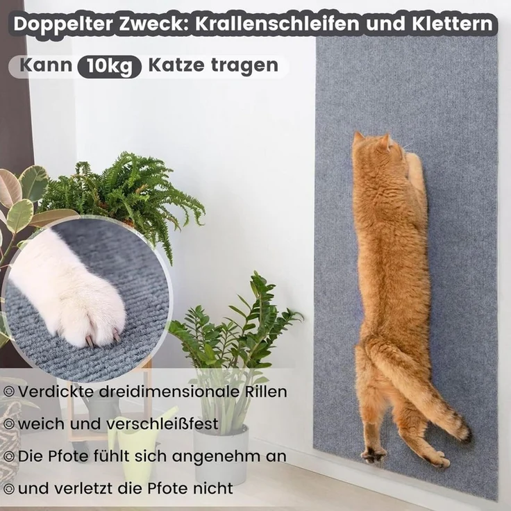 Refined Living Kratzmatte Selbstklebende Katzenkratzmatte 40x200cm,kratzmatte katze,Kratzteppich, (Kratzmatte Sofa, Katzen Möbel Schutz, DIY Kratzpad, Kratzschutzmatte, Katzenteppich, Krallenpflege,kratzmatte katze, kratzmatte katze wand, kratzmatte se... – Bild 2