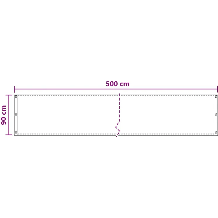 vidaXL Balkonsichtschutz Rechteckig 90 x 500 cm HDPE und Aluminium 4003254 – Bild 5
