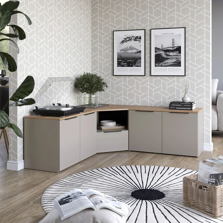 Wohnwand Wido Greige 3 Teile Vicco – Bild 3