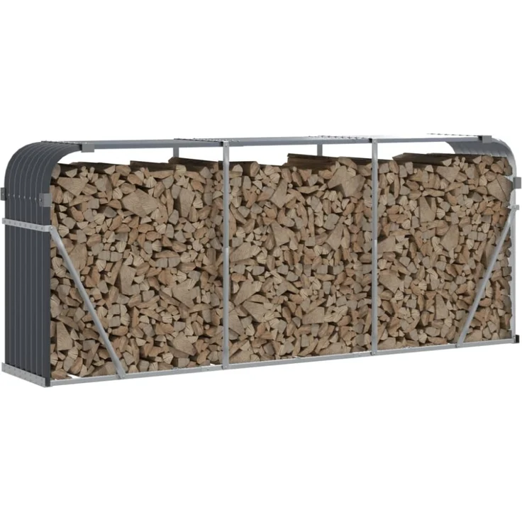 vidaXL Holzkorb Anthrazit 234x45x100 cm Verzinkter Stahl 364565 – Bild 9