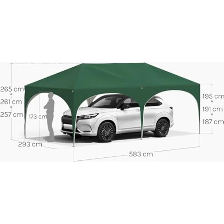 WOLTU Pavillon, Faltpavillon 3x6 m, mit 6 Seitenwänden, Partyzelt wasserabweisend UV-Schutz 50+, höhenverstellbarer Gartenpavillon, mit Tragetasche, für Outdoor Garten Camping Grün – Bild 10