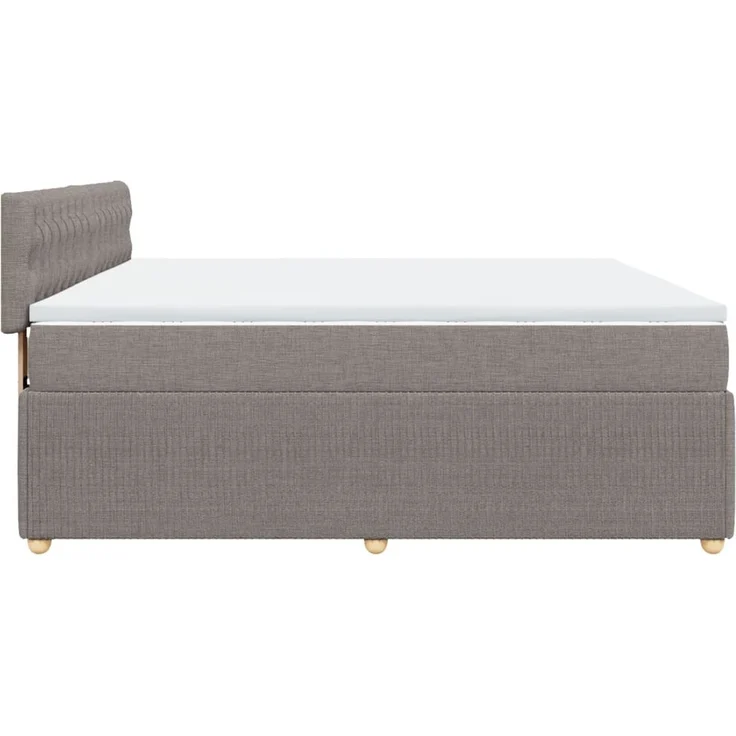 vidaXL Boxspringbett mit Matratze Taupe 200x200 cm Stoff 3289874 – Bild 7