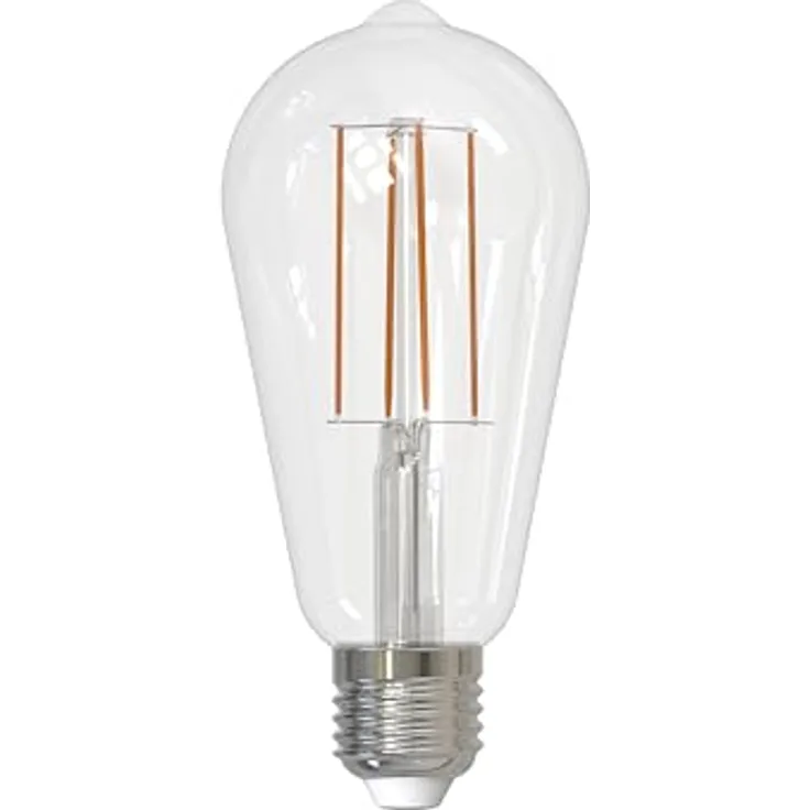 Müller-Licht Retro LED ST64 E27, 7.5W (ersetzt 60W), dimmbar, warmweiß (2700K), 806lm, 15000h Lebensdauer, Weiß