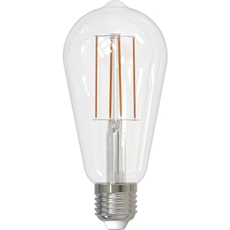 Müller-Licht Retro LED ST64 E27, 7.5W (ersetzt 60W), dimmbar, warmweiß (2700K), 806lm, 15000h Lebensdauer, Weiß
