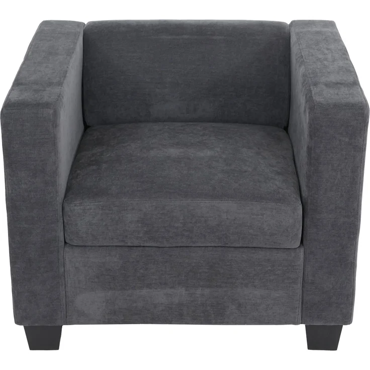 Sessel Lille, Loungesessel Polster-/Cocktailsessel, Nosagfederung Stoff/Textil Chenille (260g/m²) ~ dunkelgrau – Bild 5