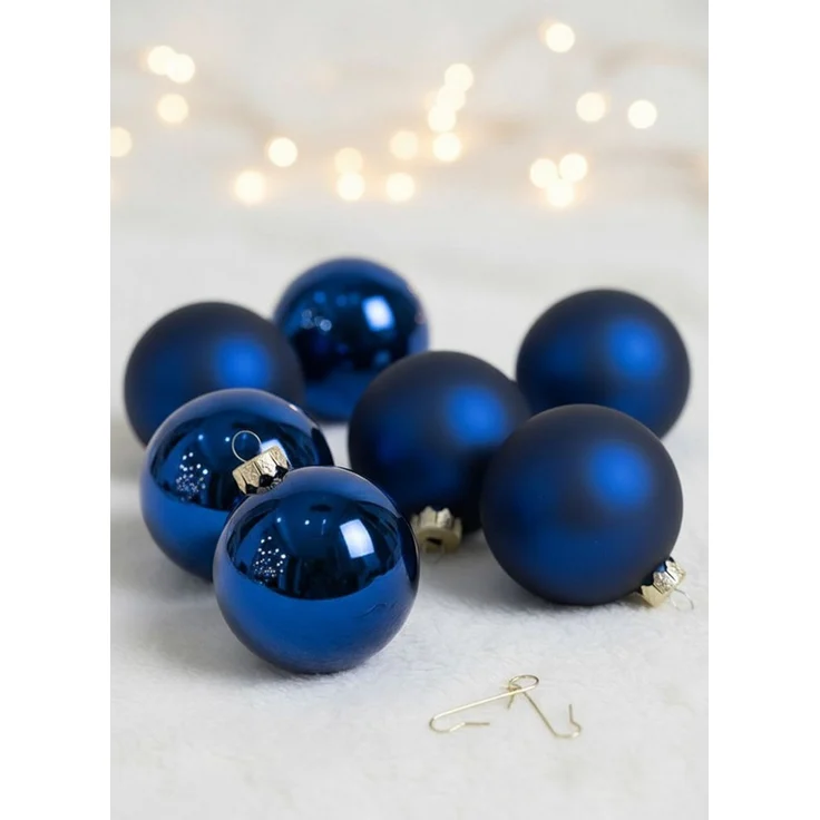MAGIC by Inge Weihnachtsbaumkugel Weihnachtskugeln 20 Stk 6cm Midnight Blue mit Haken – Bild 2