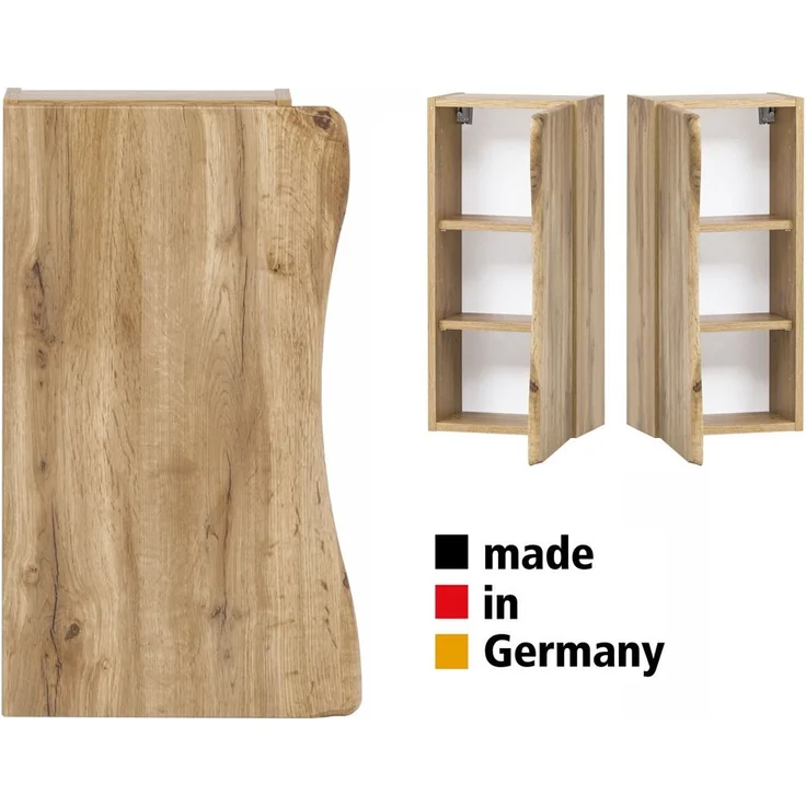 Badezimmer Hängeschrank 30 cm KAHLA-03 mit Baumkantenoptik in Wotan Eiche Nb, B/H/T: ca. 37,5/64/20 cm – Bild 2