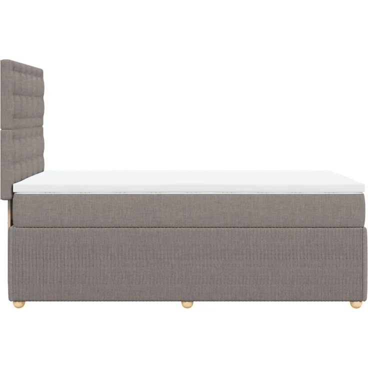 vidaXL Boxspringbett mit Matratze Taupe 100x200 cm Stoff 3294285 – Bild 7
