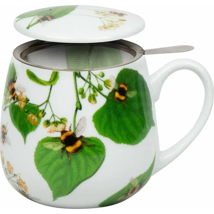 Könitz Becher mit Sieb und Deckel 400 ml Tea for you - Bumblebees on leave / Teebecher
