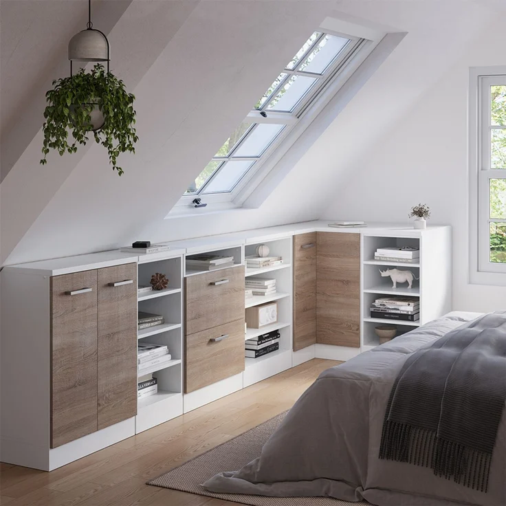 Eck-Küchenschrank für Dachschrägen R-Line Sonoma 75.6 cm mit 1 Tür, Schrankkorpus 60 cm Tiefe Vicco – Bild 6