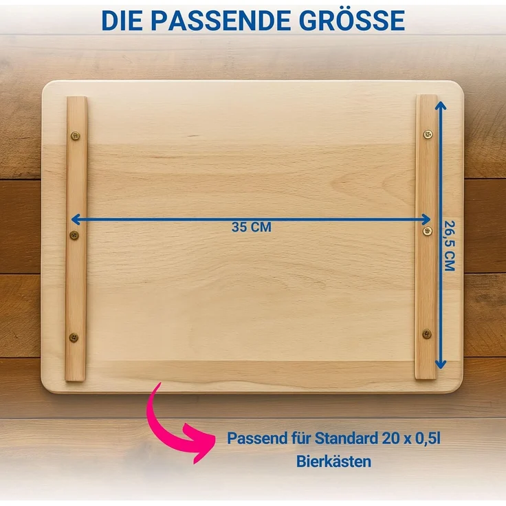 elasto Flaschenträger Bierkastensitz "Woody" - 2in1 Hocker & Schneidebrett – Bild 3
