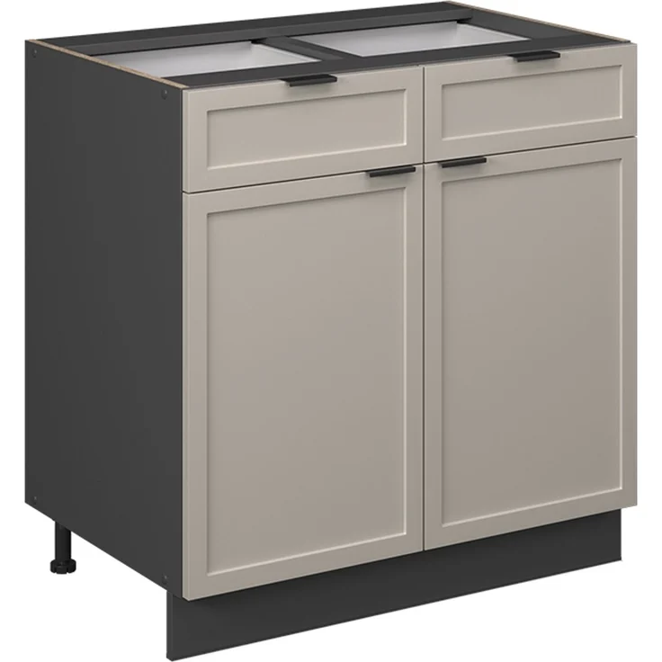 Küchenunterschrank Fame-Line GrauBeige 80 cm ohne Arbeitsplatte Vicco – Bild 1