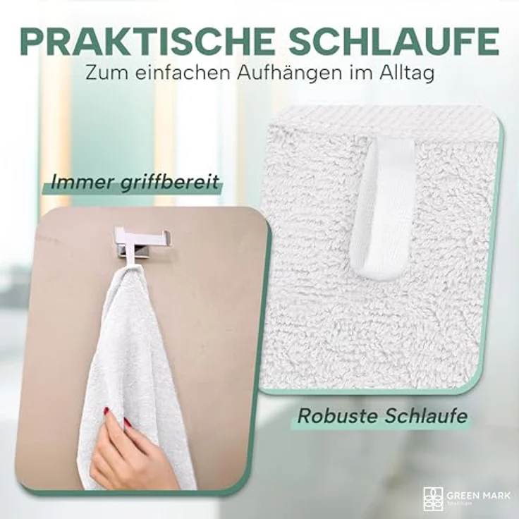 NatureMark 8er Spar-Pack Frottier Handtücher, Handtuch-Set, 50x100 cm, Weiß, 100% Baumwolle – Bild 7