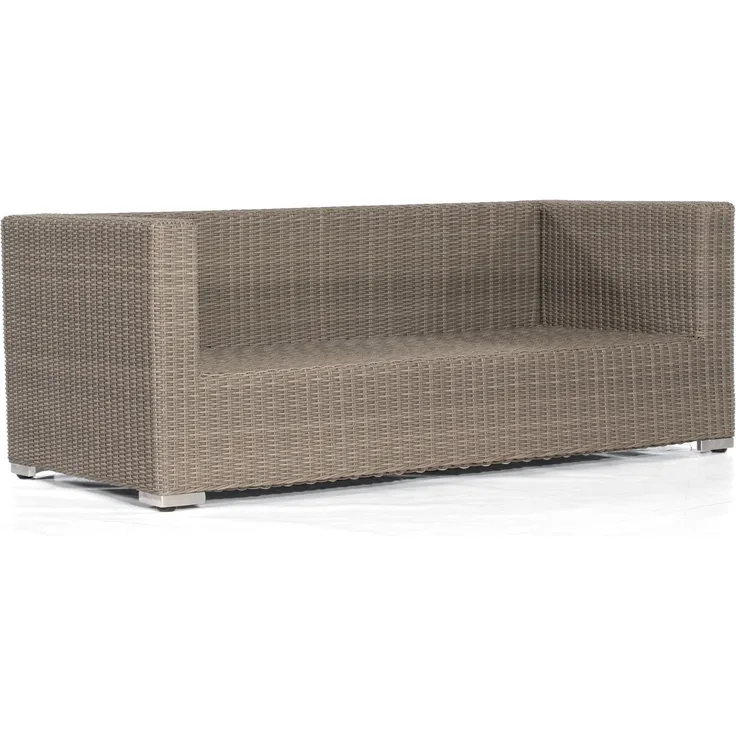 Sonnenpartner 2-Sitzer Lounge-Sofa Residence Aluminium mit Polyrattan stone-grey inklusive Kissen Lo
